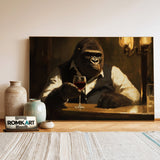Gorilla Drink Wine Food Still Life Oil Painting - image 3