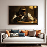 Gorilla Drink Wine Food Still Life Oil Painting - image 4