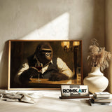 Gorilla Drink Wine Food Still Life Oil Painting - image 6