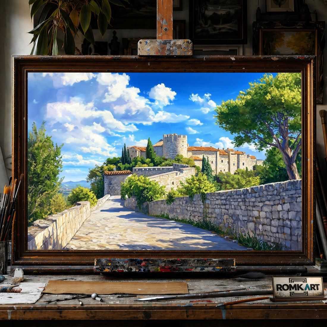 Grabd Castle in France hand-painted oil painting on canvas