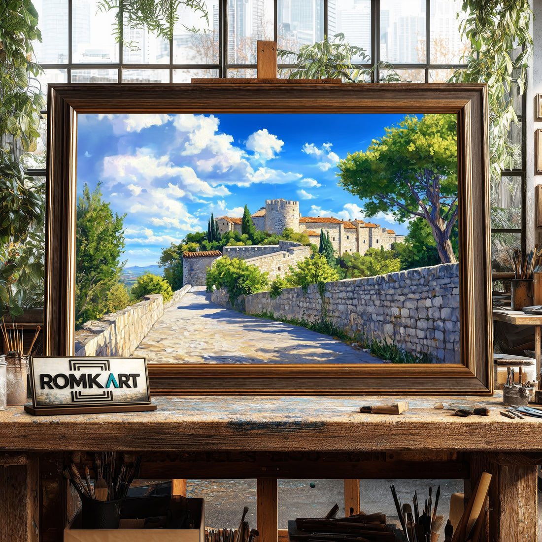 Grabd Castle in France hand-painted oil painting on canvas