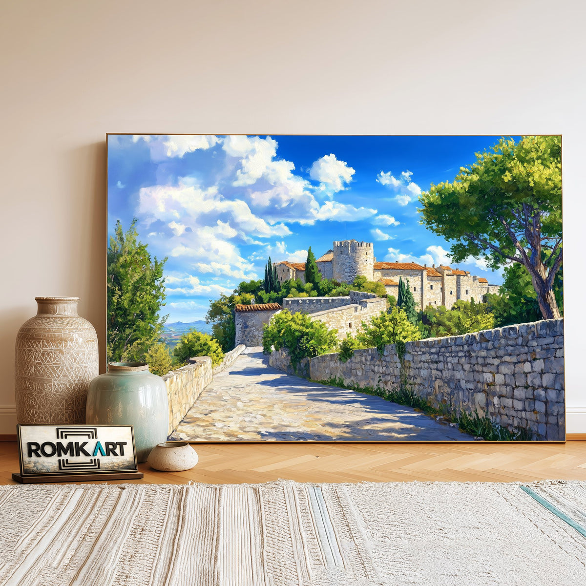 Grabd Castle in France Architectural Oil Painting - image 3