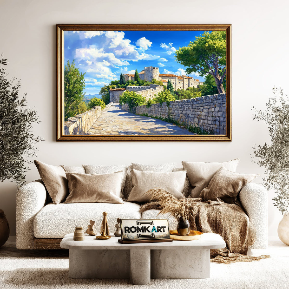 Grabd Castle in France Architectural Oil Painting - image 5