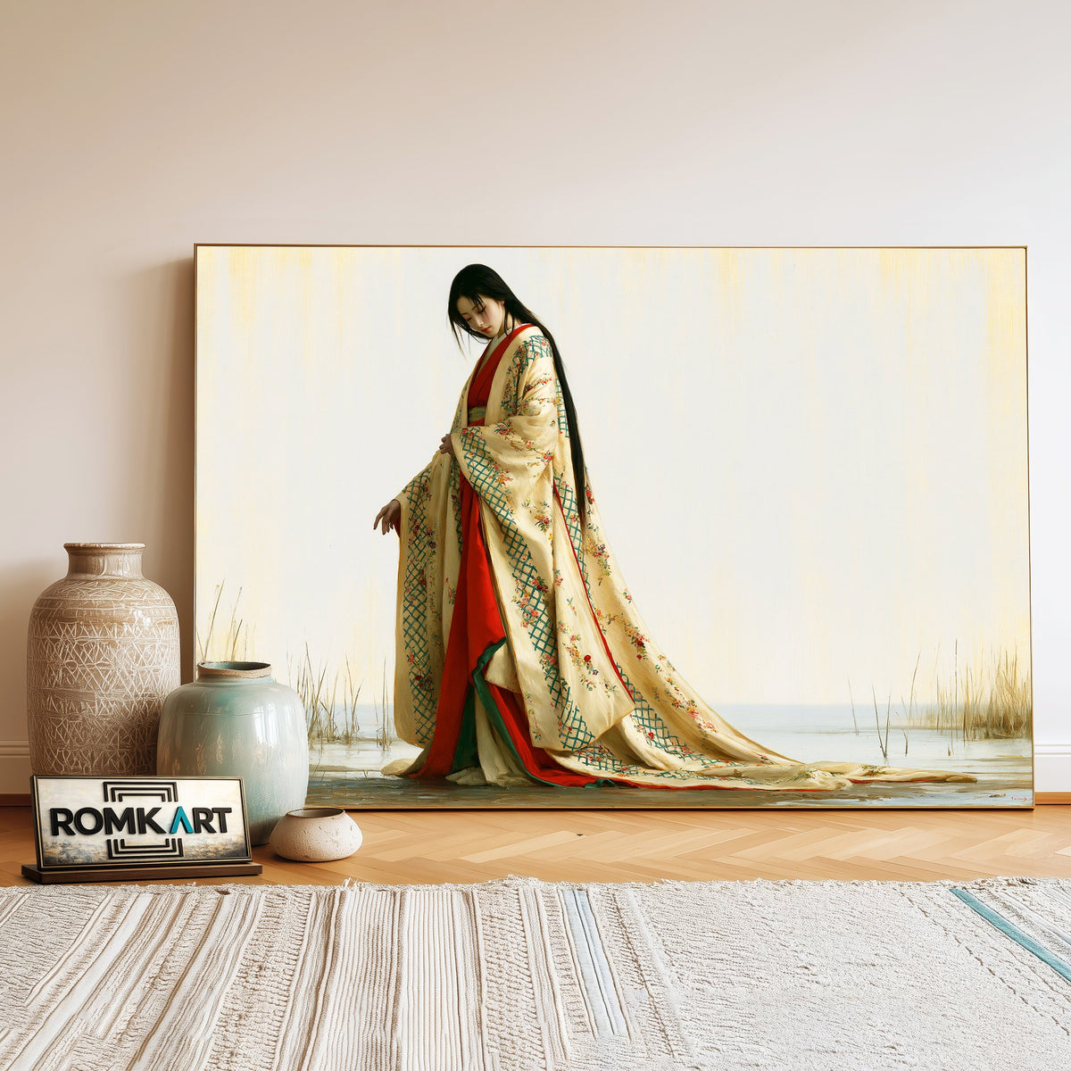 Graceful Japanese Beauty Oil Painting - image 3