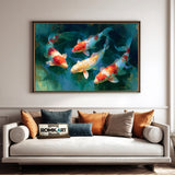 Graceful Koi Fish Marine Life Oil Painting - image 4