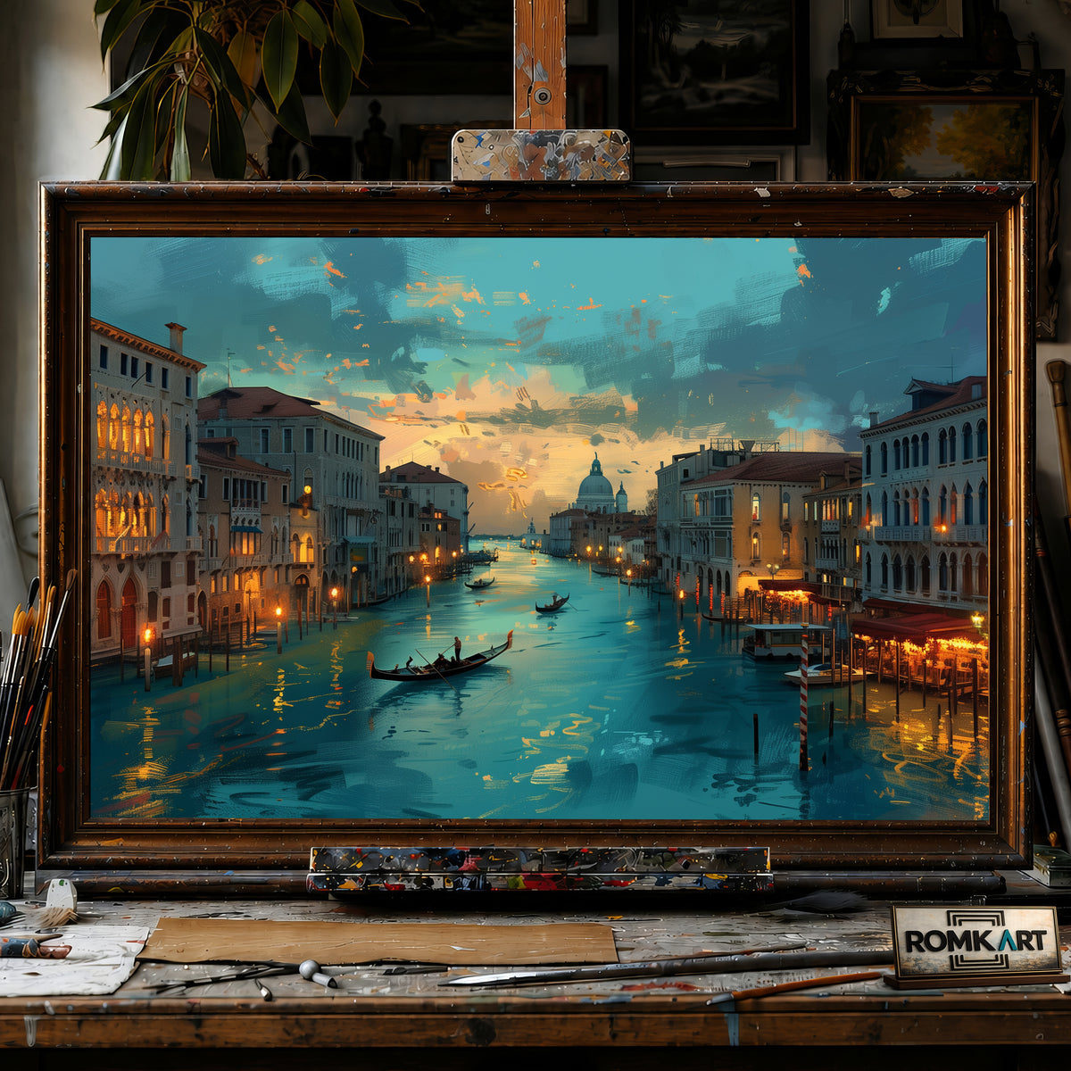 Grand Canal hand-painted oil painting on canvas
