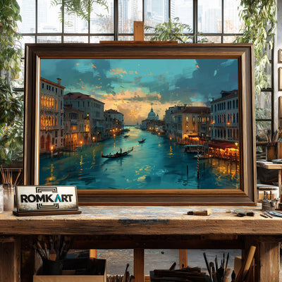 Grand Canal Harbor Seascape Oil Painting - image 2