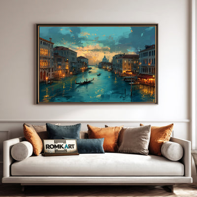 Grand Canal Harbor Seascape Oil Painting - image 4