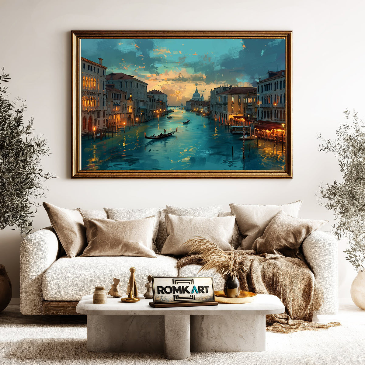 Grand Canal Harbor Seascape Oil Painting - image 5