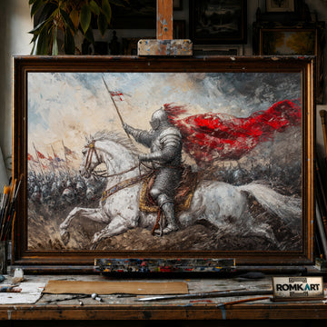 Grand Medieval Battle hand-painted oil painting on canvas