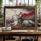 Grand Medieval Battle Historical Oil Painting - image 2