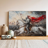 Grand Medieval Battle Historical Oil Painting - image 3