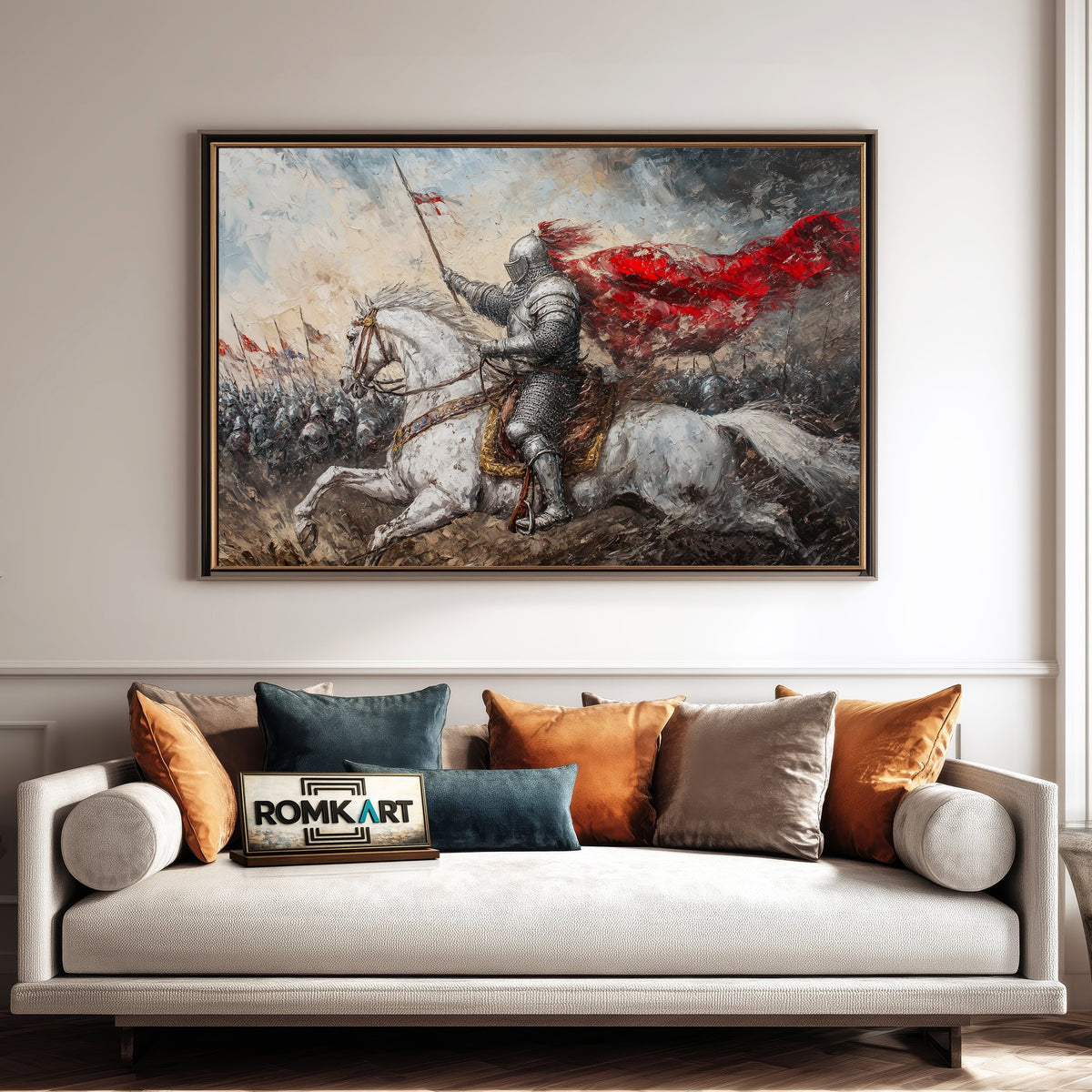 Grand Medieval Battle Historical Oil Painting - image 4
