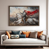 Grand Medieval Battle Historical Oil Painting - image 4