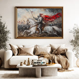 Grand Medieval Battle Historical Oil Painting - image 5