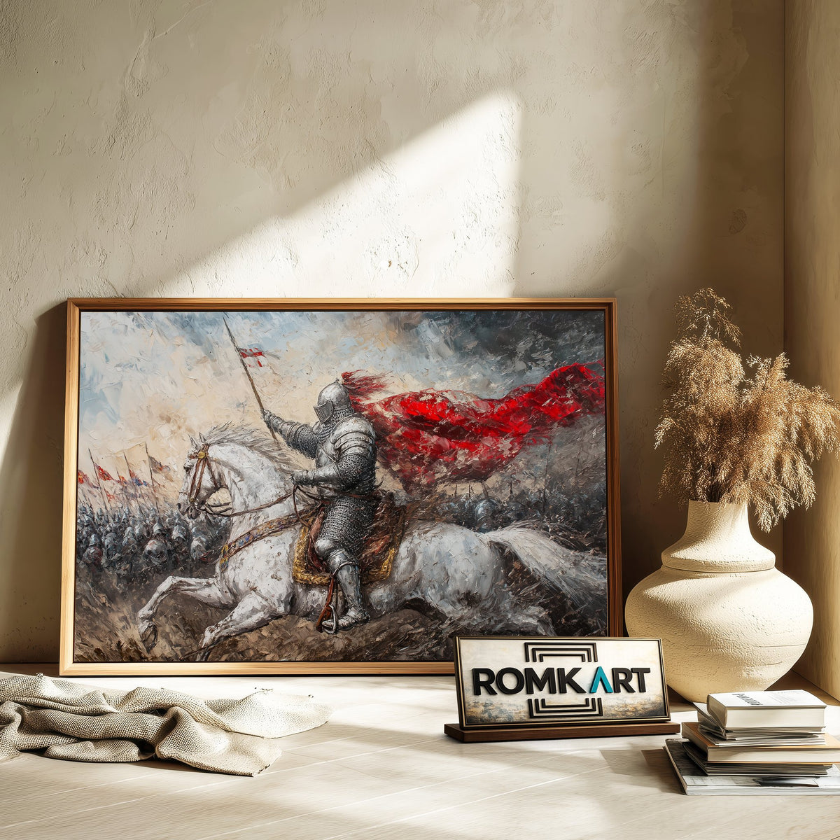 Grand Medieval Battle Historical Oil Painting - image 6