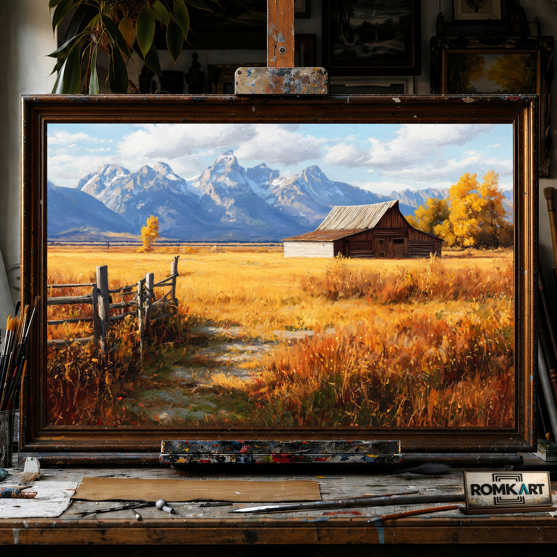 Grand Teton - Hand-Painted Oil Painting - View 1