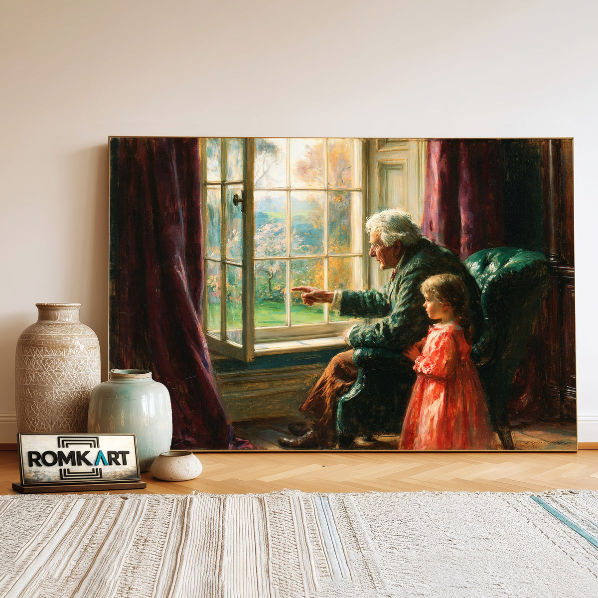 Grandpa And The Child Oil Painting - image 3