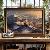 Great Wall Winter Architectural Oil Painting - image 2