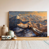 Great Wall Winter Architectural Oil Painting - image 3