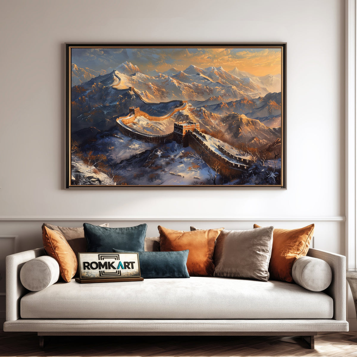 Great Wall Winter Architectural Oil Painting - image 4