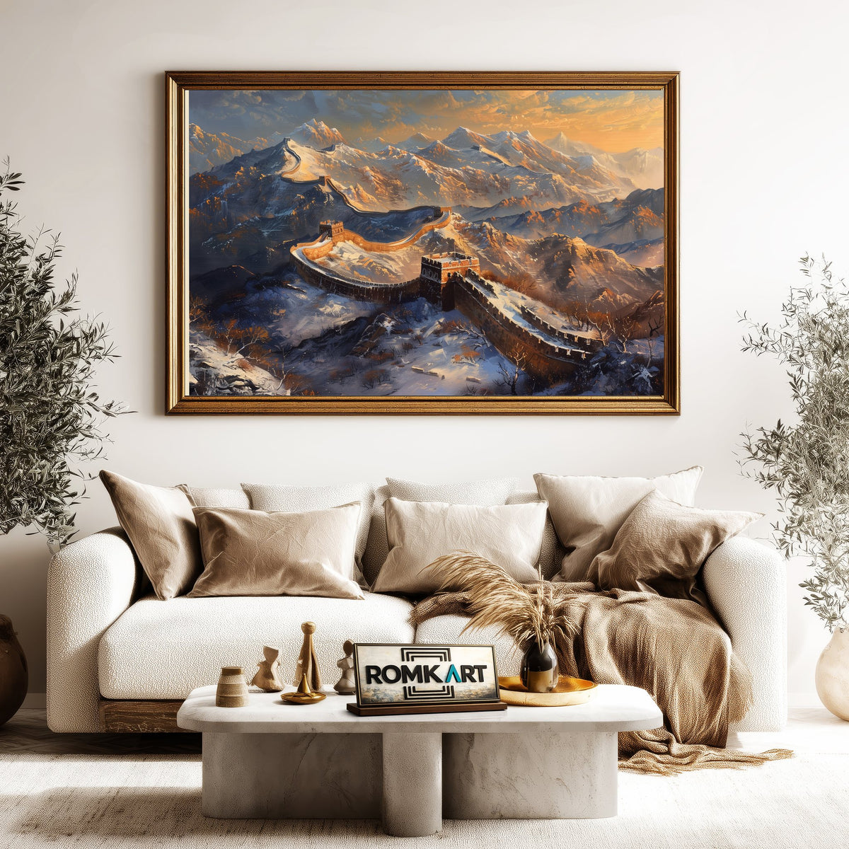 Great Wall Winter Architectural Oil Painting - image 5