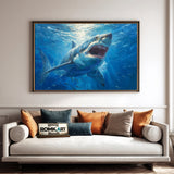 Great White Shark Marine Life Oil Painting - image 4