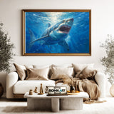 Great White Shark Marine Life Oil Painting - image 5