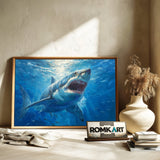 Great White Shark Marine Life Oil Painting - image 6