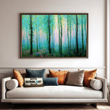 Green Forest through Spring Rain Forest Landscape Oil Painting - image 4