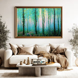 Green Forest through Spring Rain Forest Landscape Oil Painting - image 5