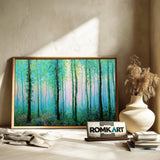 Green Forest through Spring Rain Forest Landscape Oil Painting - image 6