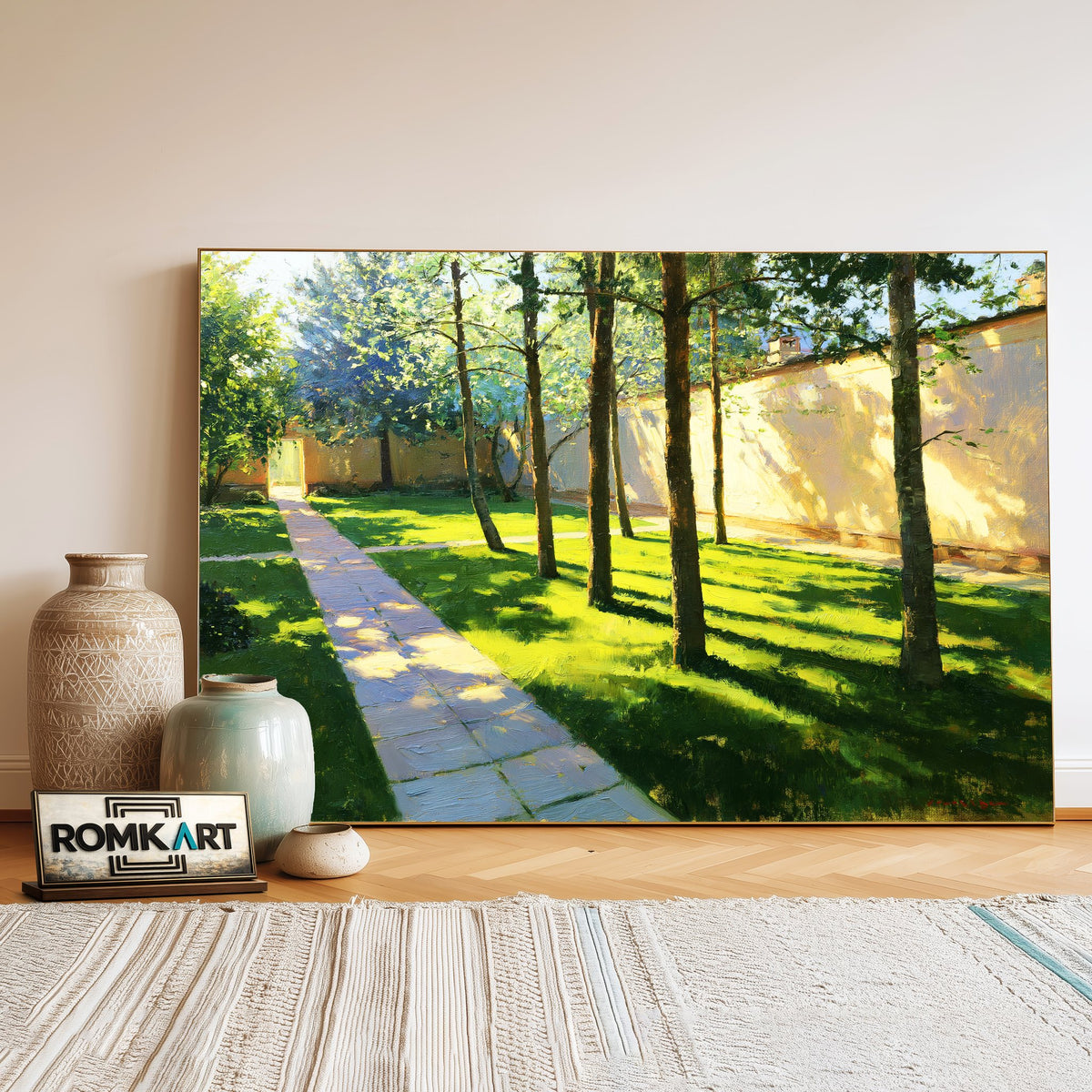 Green Grass Garden Wall Oil Painting - image 3