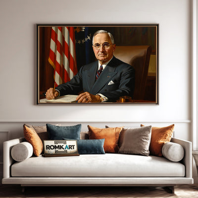 Harry S Truman Presidential Portrait Oil Painting - image 4
