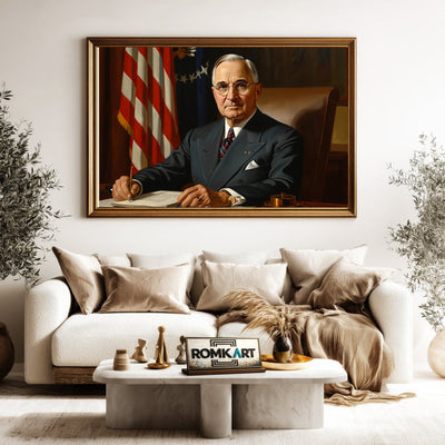Harry S Truman Presidential Portrait Oil Painting - image 5