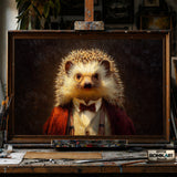 Hedgehog Professor - Hand-Painted Oil Painting - View 1