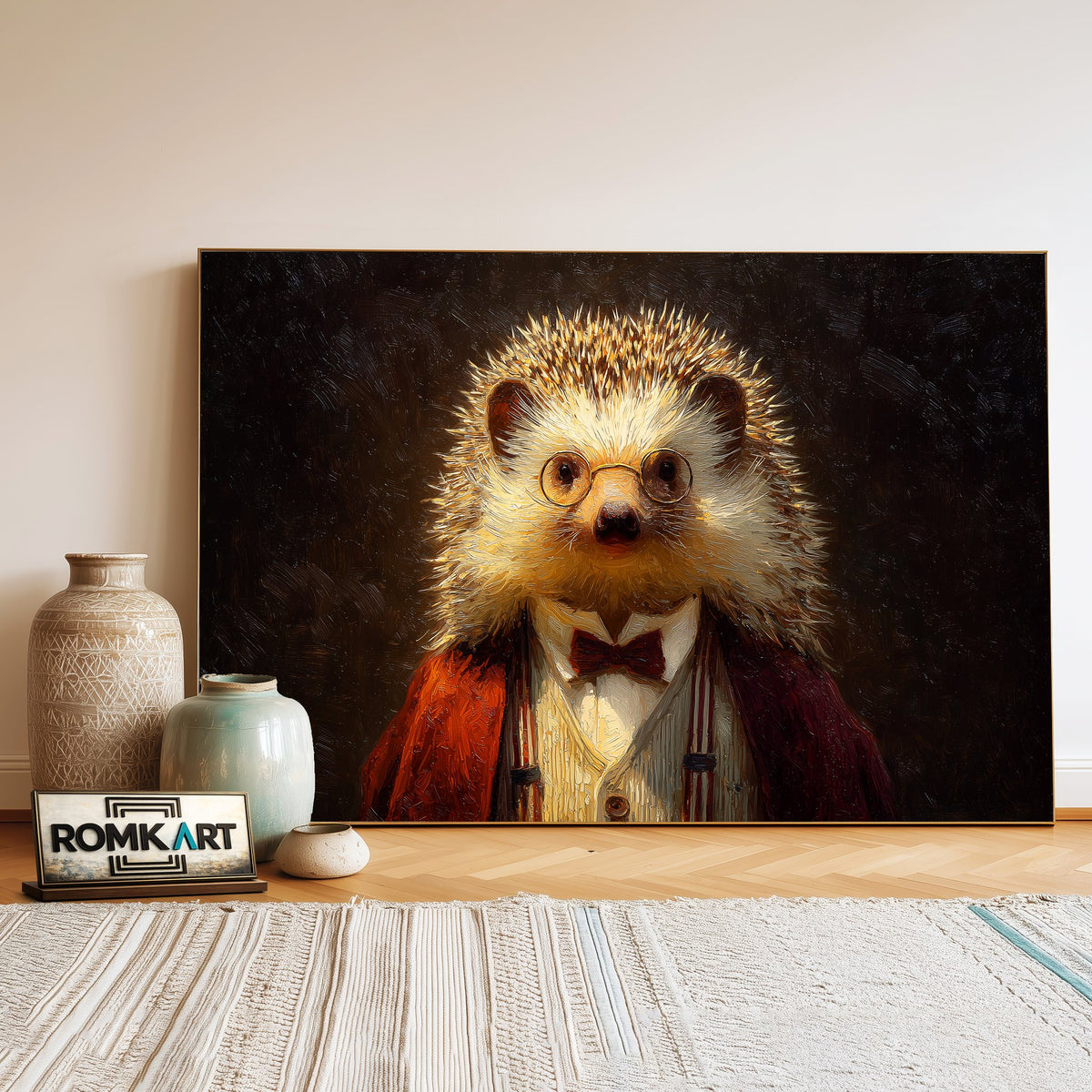 Hedgehog Professor Oil Painting - image 3