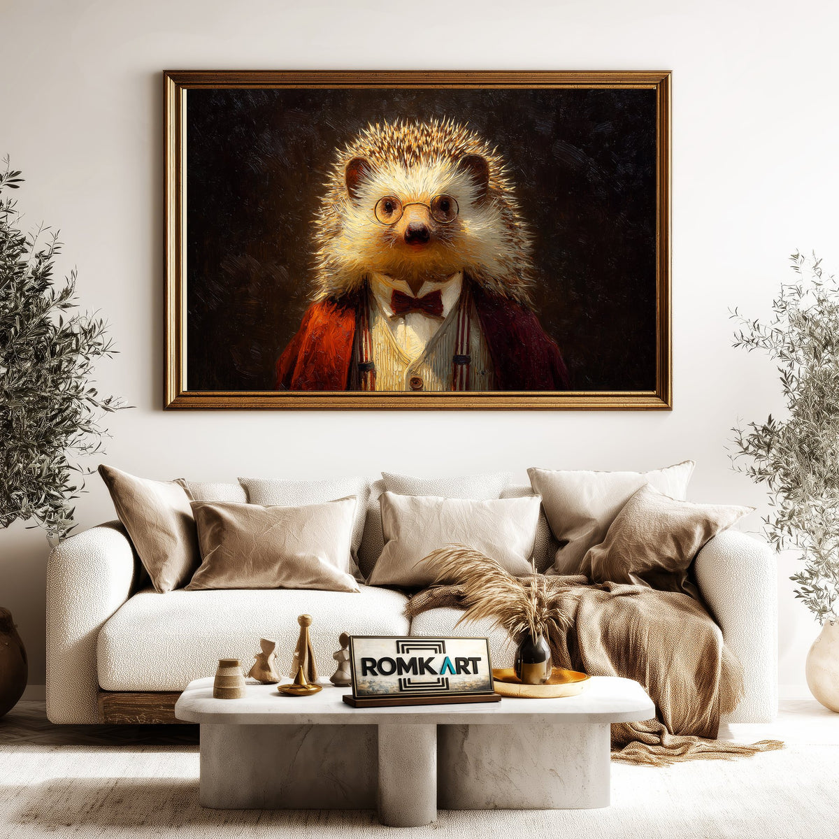 Hedgehog Professor Oil Painting - image 5