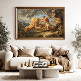 Hercules Fighting Nemean Lion Fantasy Oil Painting - image 5