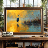 Heron In Shallow Water Oil Painting - image 2