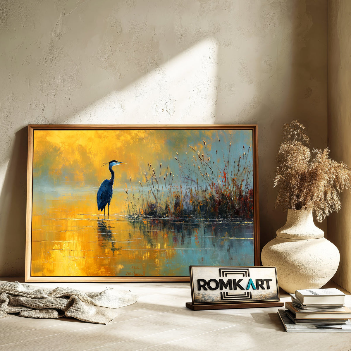 Heron In Shallow Water Oil Painting - image 6
