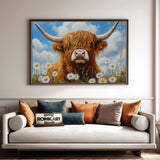 Highland Cow Flowers Farm Animal Oil Painting - image 4