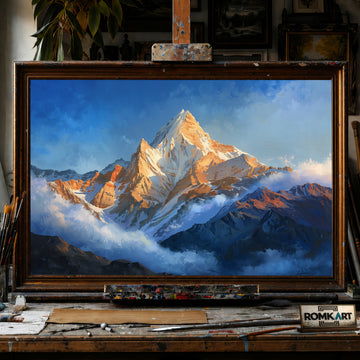 Himalayan Mountain Peak hand-painted oil painting on canvas