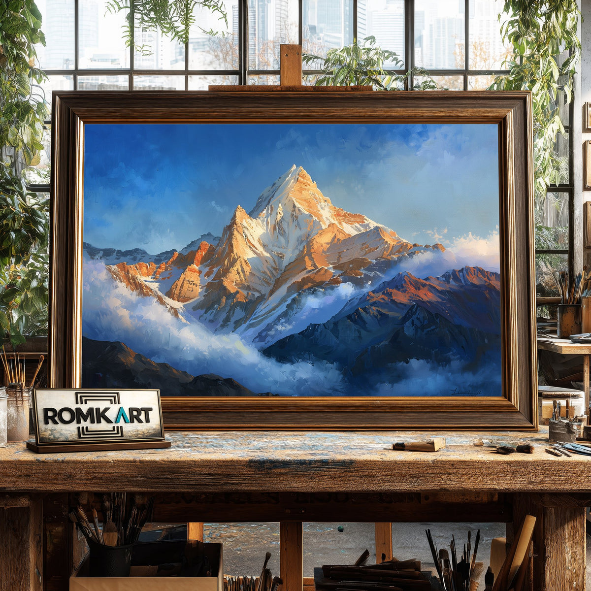 Himalayan Mountain Peak Landscape Oil Painting - image 2