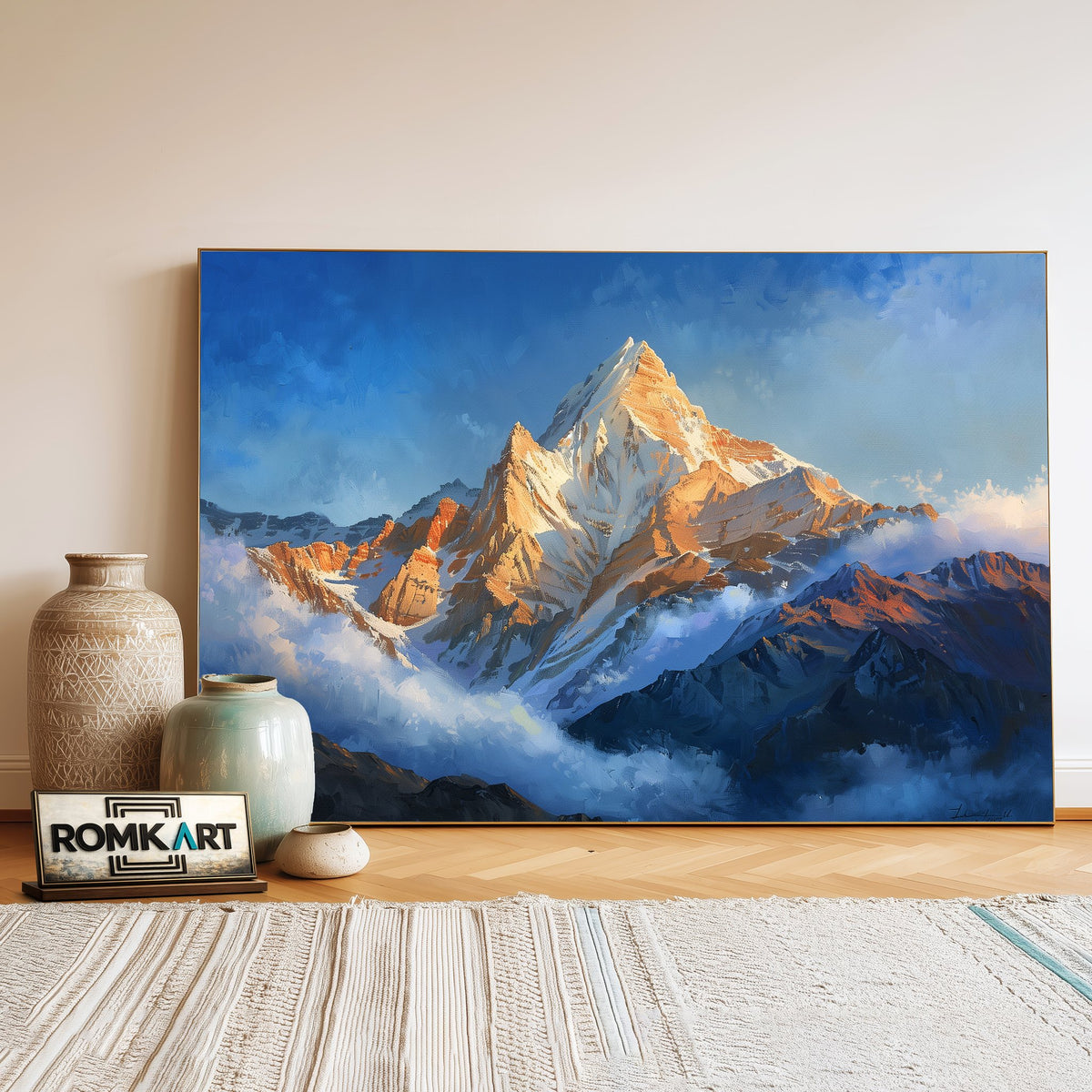 Himalayan Mountain Peak Landscape Oil Painting - image 3