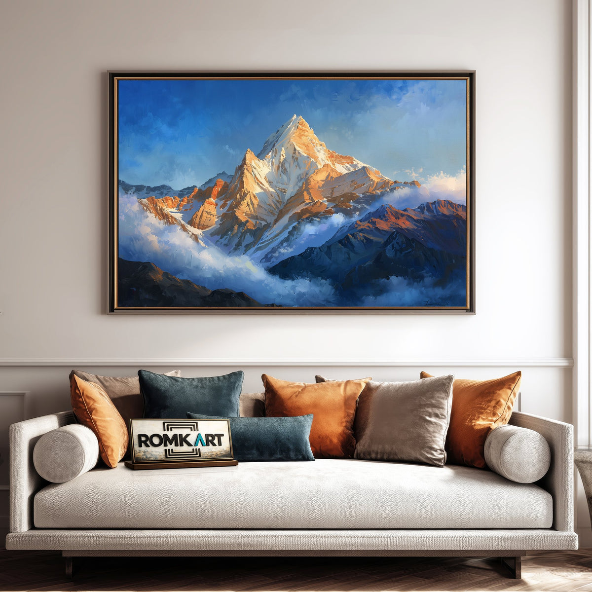 Himalayan Mountain Peak Landscape Oil Painting - image 4