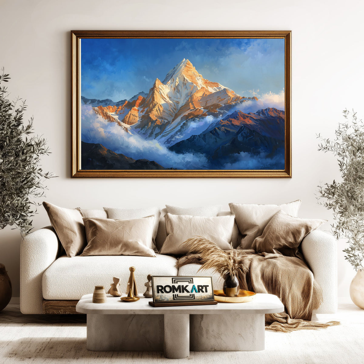 Himalayan Mountain Peak Landscape Oil Painting - image 5