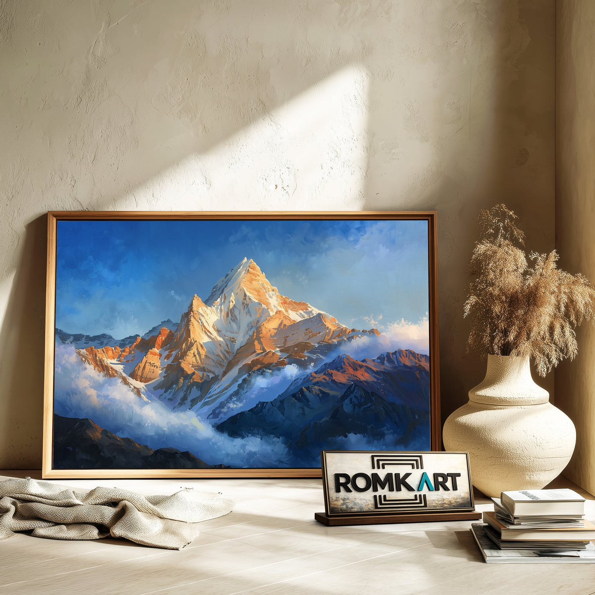 Himalayan Mountain Peak Landscape Oil Painting - image 6