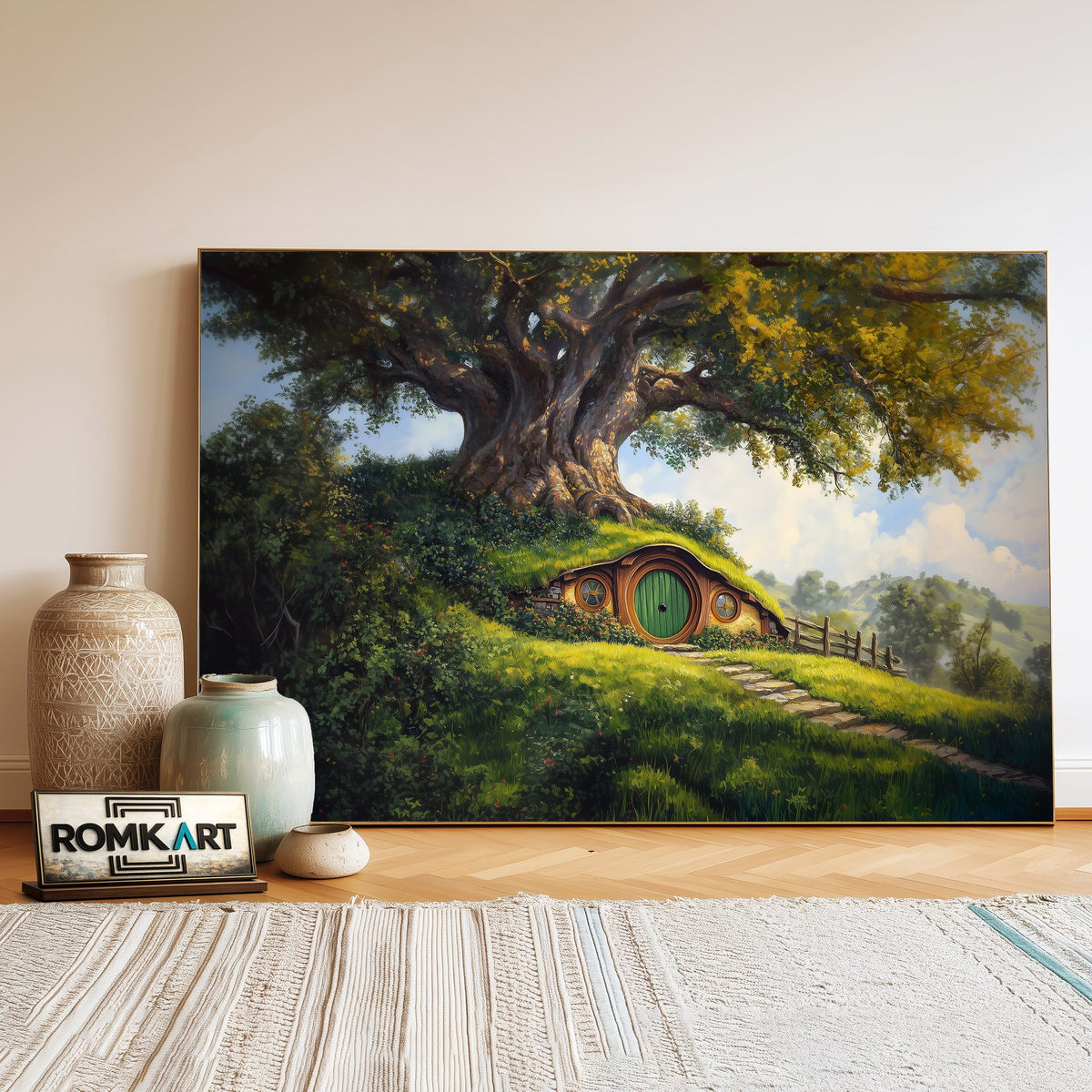 Hobbiton House Fantasy Oil Painting - image 3