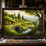 Hobbiton hand-painted oil painting on canvas